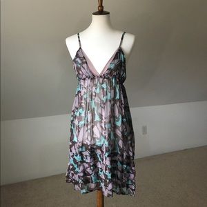 Sheer Ruffled Deep V Babydoll Slip Dress